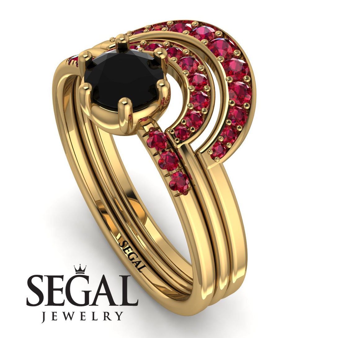 Stacking Black Diamond Bridal Set - Mckenzie No. 52