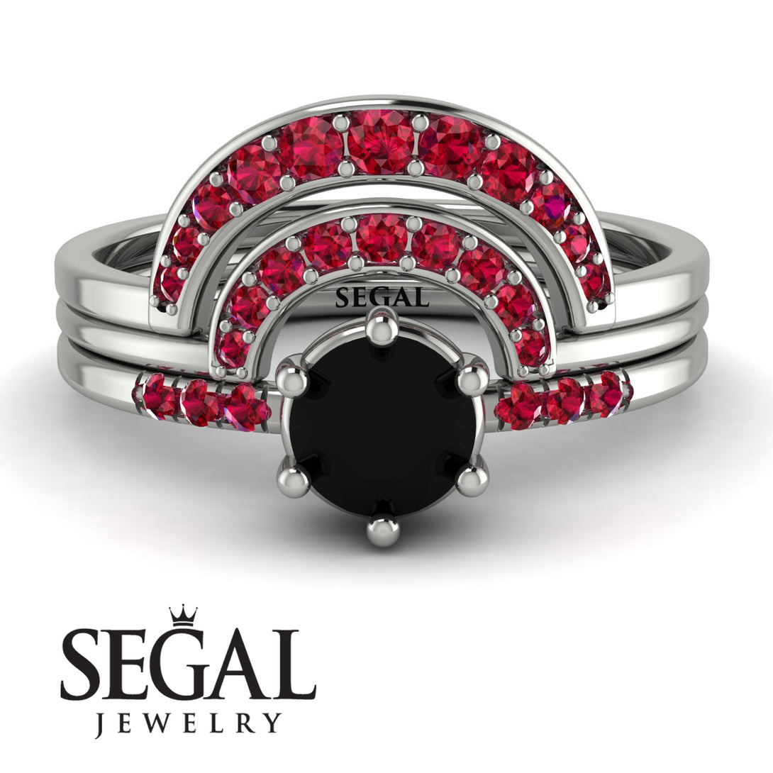 Stacking Black Diamond Bridal Set - Mckenzie No. 54