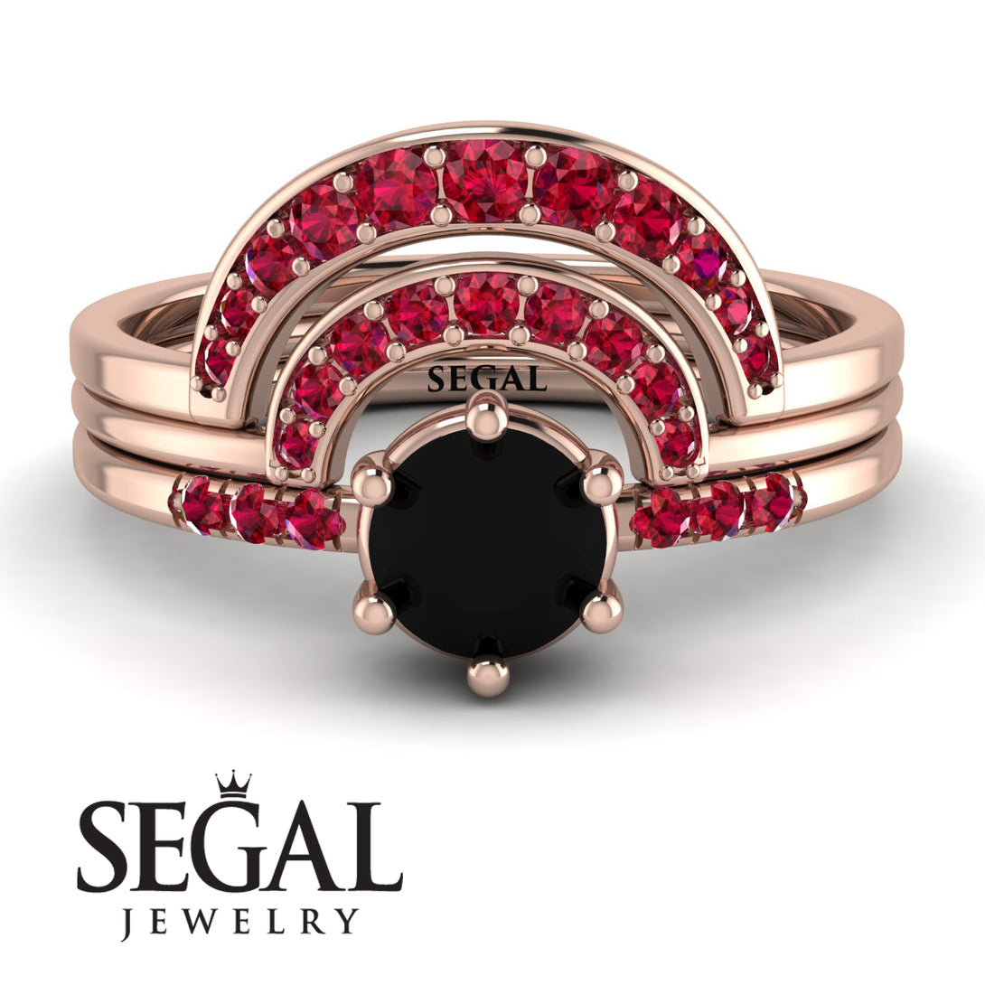 Stacking Black Diamond Bridal Set - Mckenzie No. 53