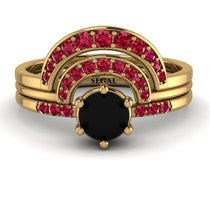 Stacking Black Diamond Bridal Set - Mckenzie No. 52 image 1