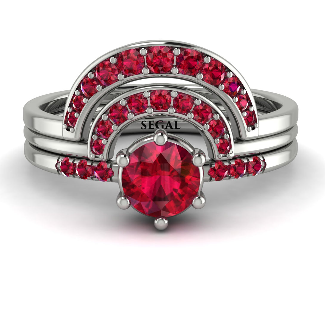 Stacking Ruby Bridal Set - Mckenzie No. 57