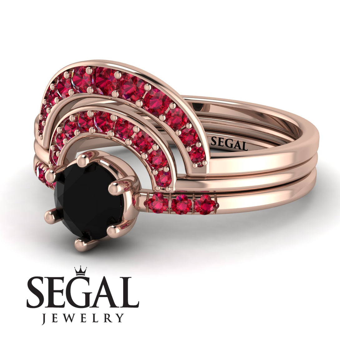 Stacking Black Diamond Bridal Set - Mckenzie No. 53