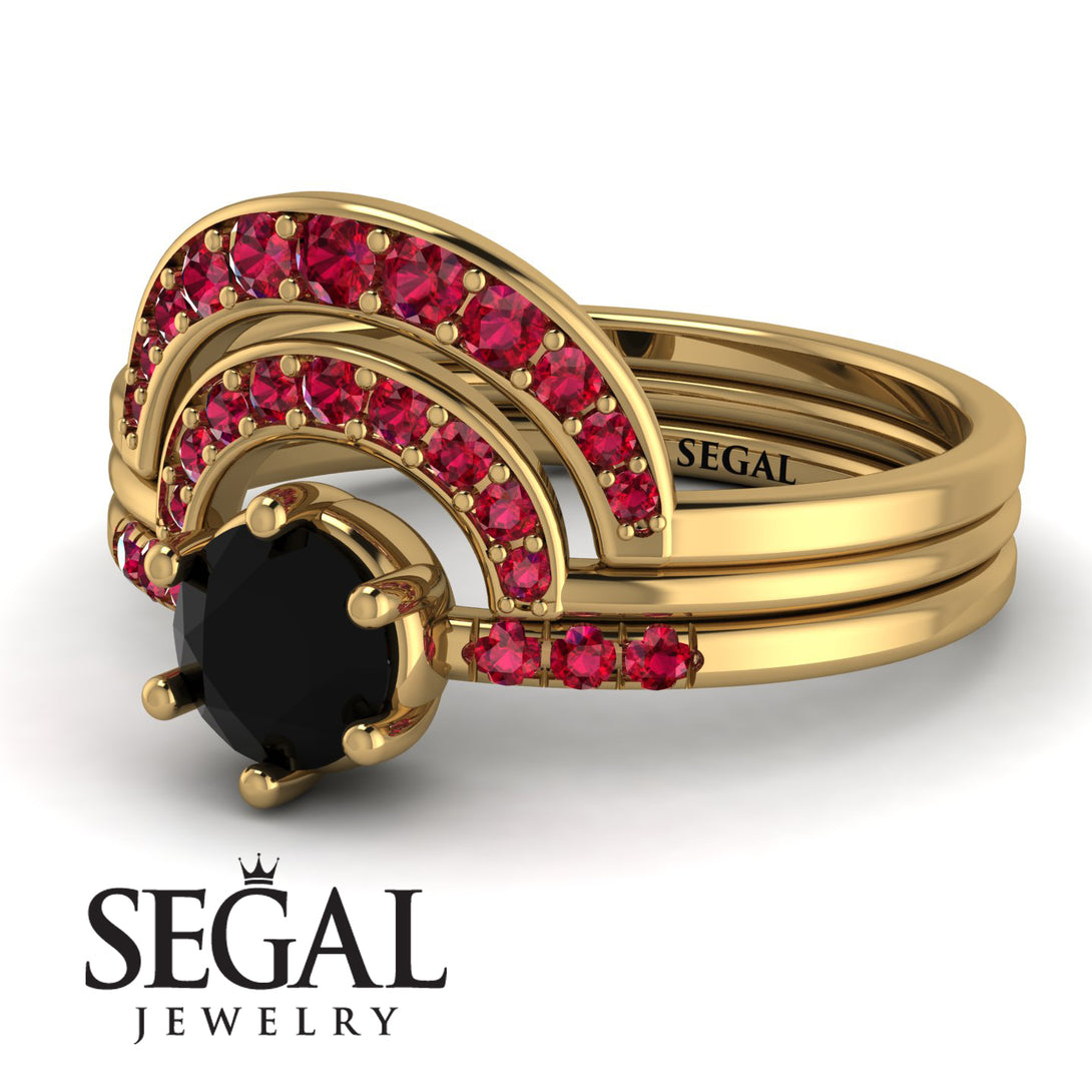 Stacking Black Diamond Bridal Set - Mckenzie No. 52