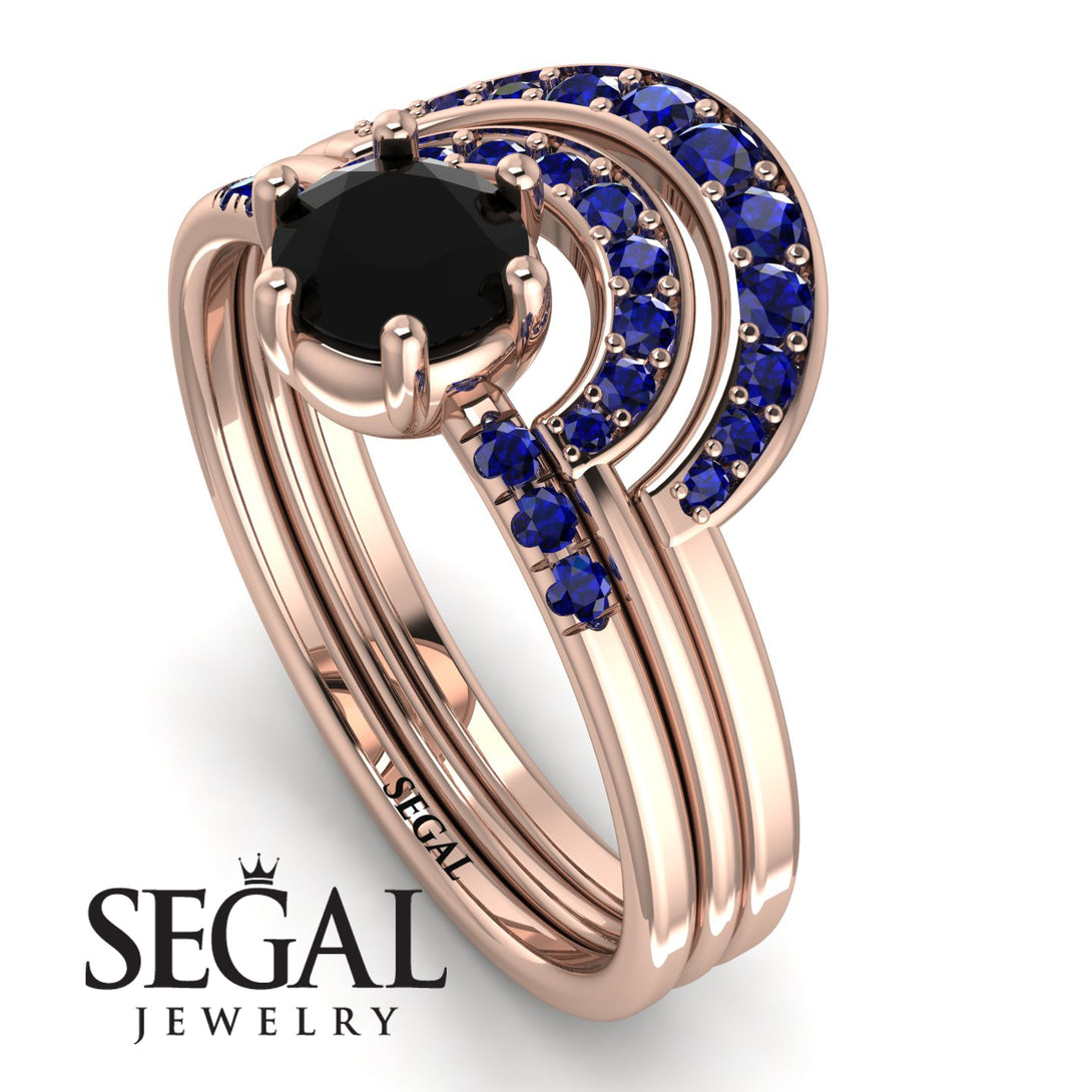 Stacking Black Diamond Bridal Set - Mckenzie No. 68