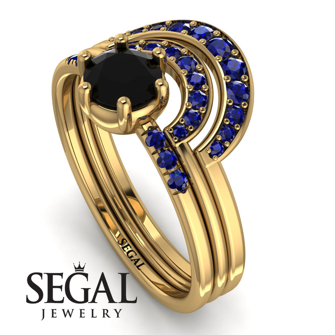 Stacking Black Diamond Bridal Set - Mckenzie No. 67