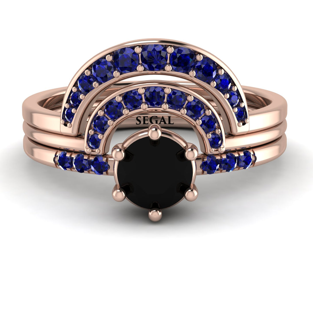 Stacking Black Diamond Bridal Set - Mckenzie No. 68