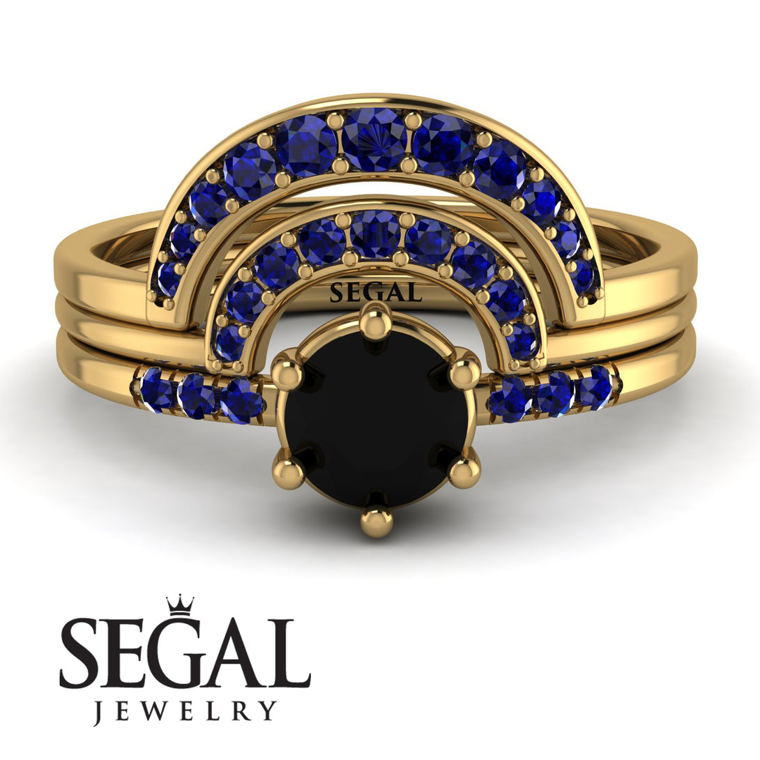 Stacking Black Diamond Bridal Set - Mckenzie No. 67