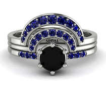 Stacking Black Diamond Bridal Set - Mckenzie No. 69 image 1