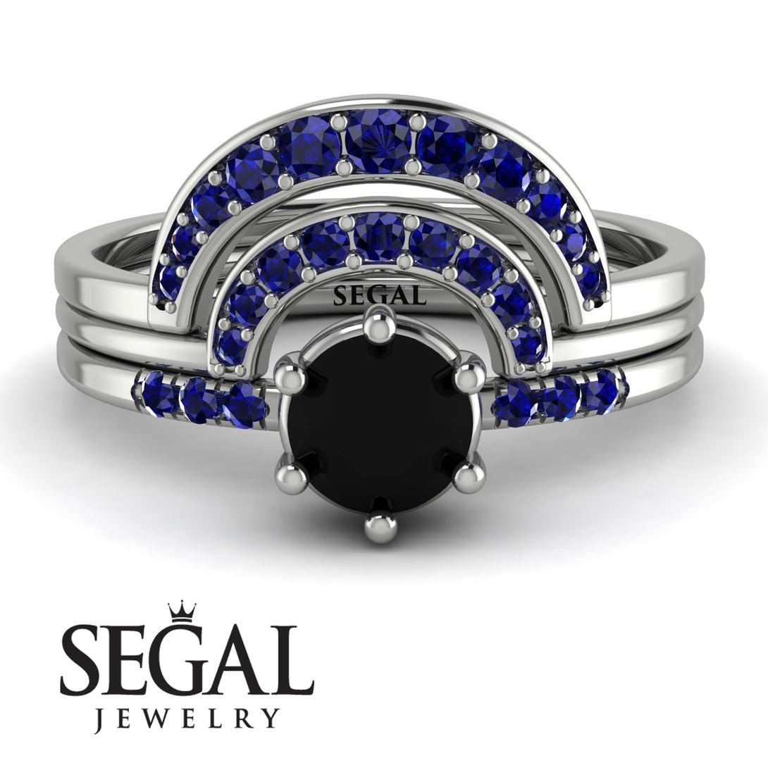 Stacking Black Diamond Bridal Set - Mckenzie No. 69