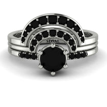 Stacking Black Diamond Bridal Set - Mckenzie No. 39 image 1