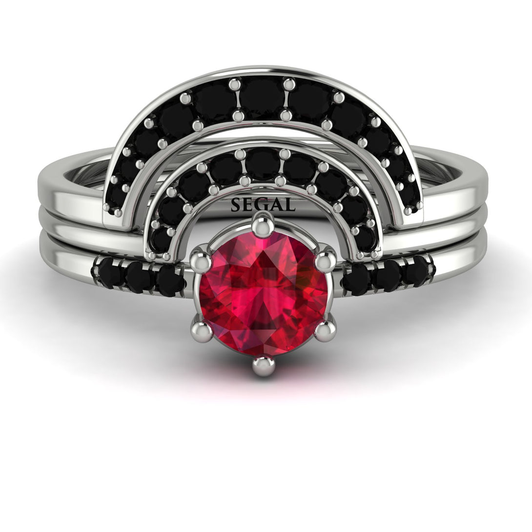 Stacking Ruby Bridal Set - Mckenzie No. 42