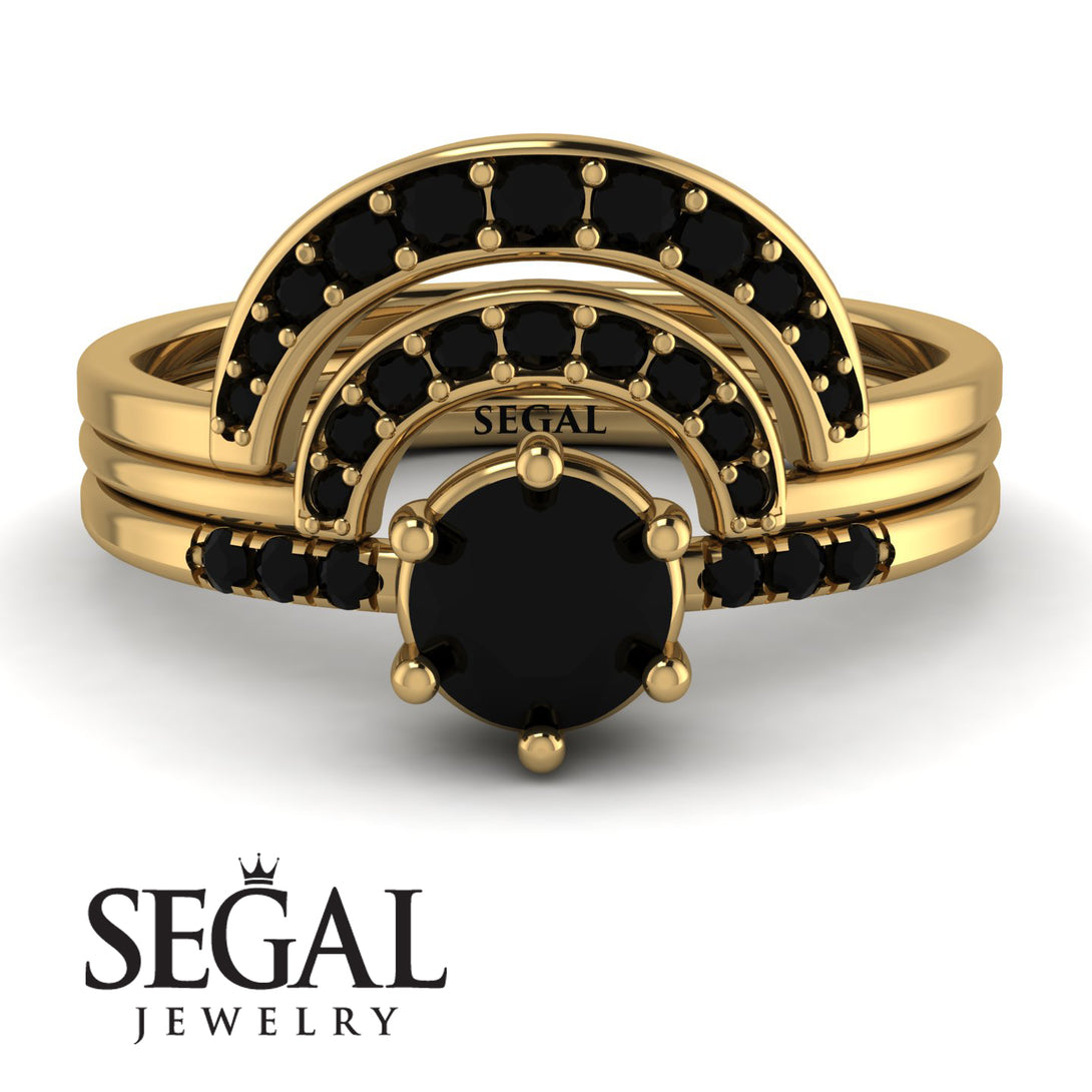 Stacking Black Diamond Bridal Set - Mckenzie No. 37