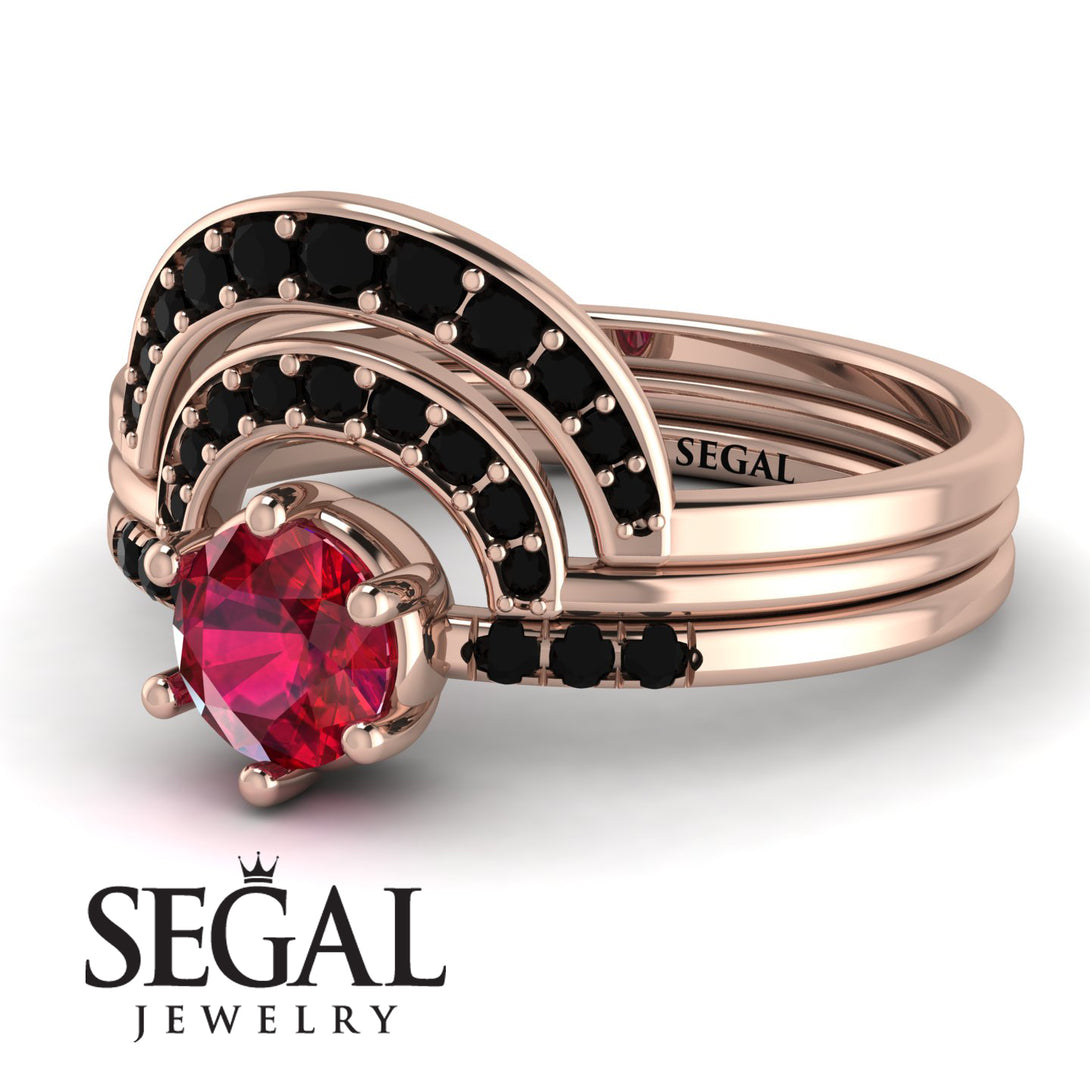 Stacking Ruby Bridal Set - Mckenzie No. 41