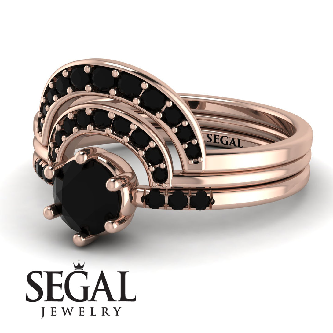 Stacking Black Diamond Bridal Set - Mckenzie No. 38