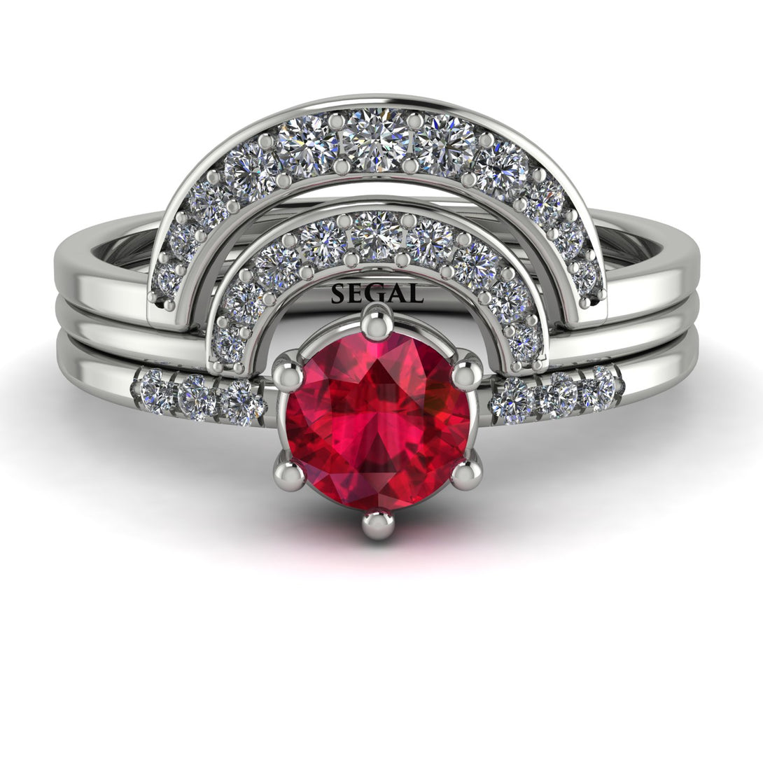 Stacking Ruby Bridal Set - Mckenzie No. 12