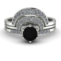 Stacking Black Diamond Bridal Set - Mckenzie No. 9 image 1