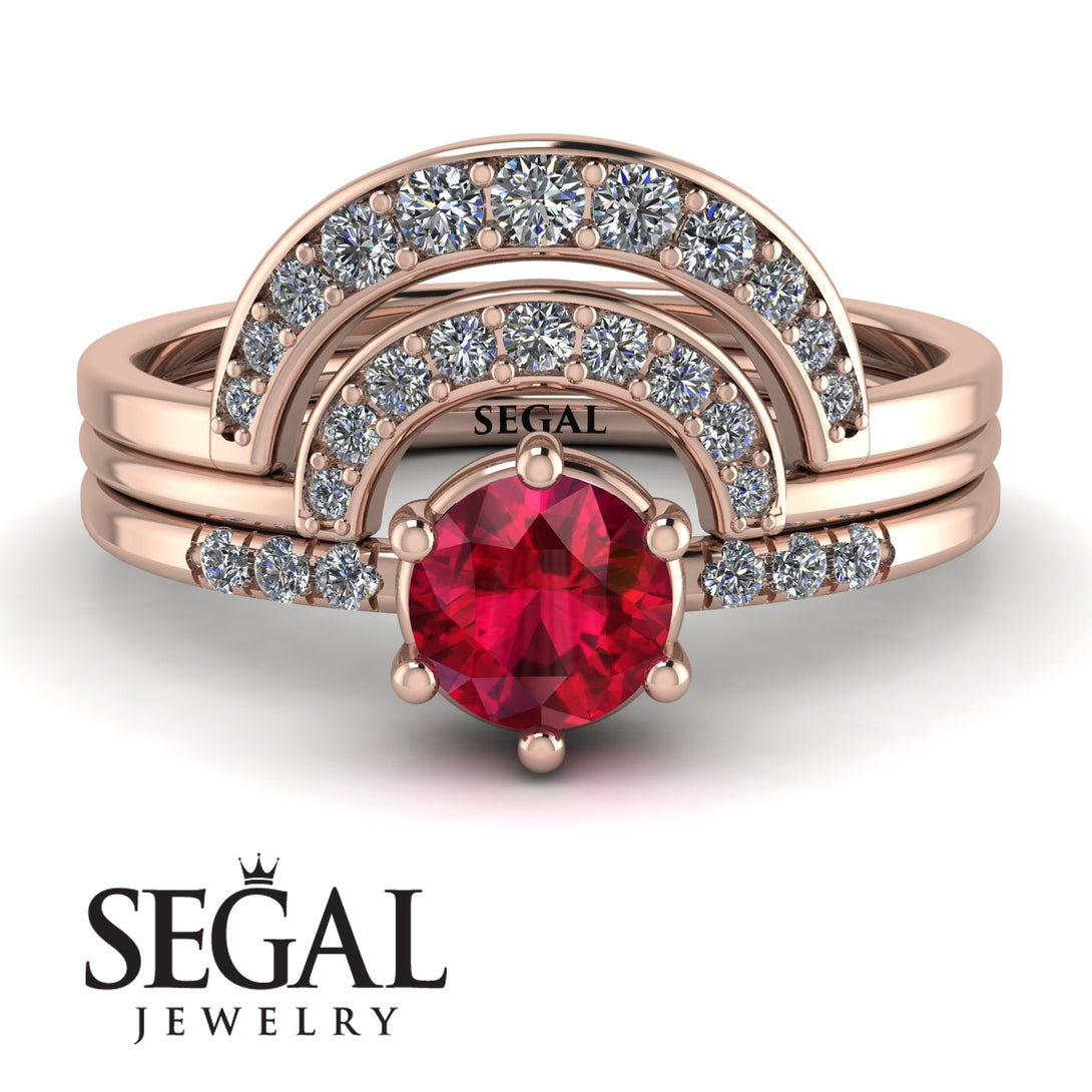 Stacking Ruby Bridal Set - Mckenzie No. 11