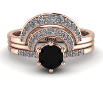 Stacking Black Diamond Bridal Set - Mckenzie No. 8 image 1