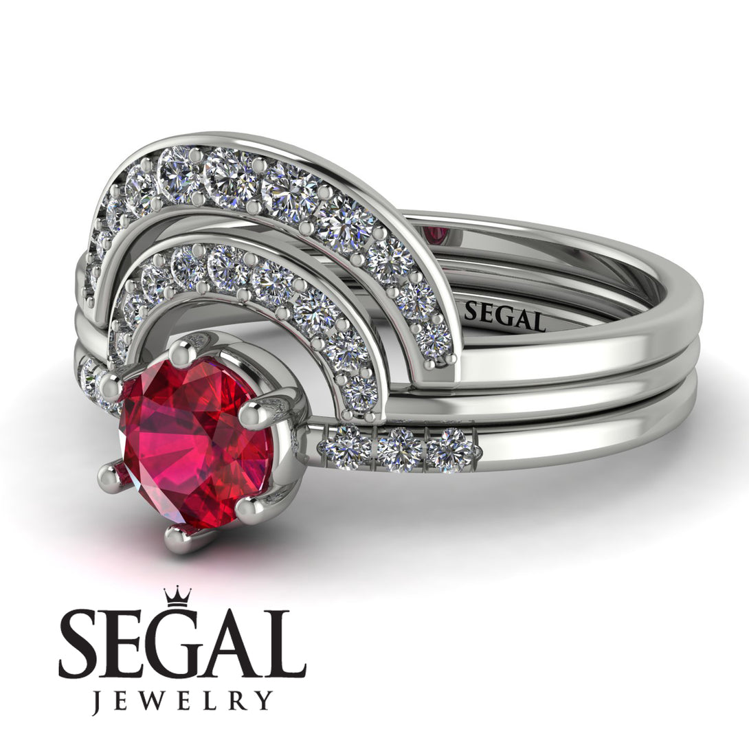 Stacking Ruby Bridal Set - Mckenzie No. 12