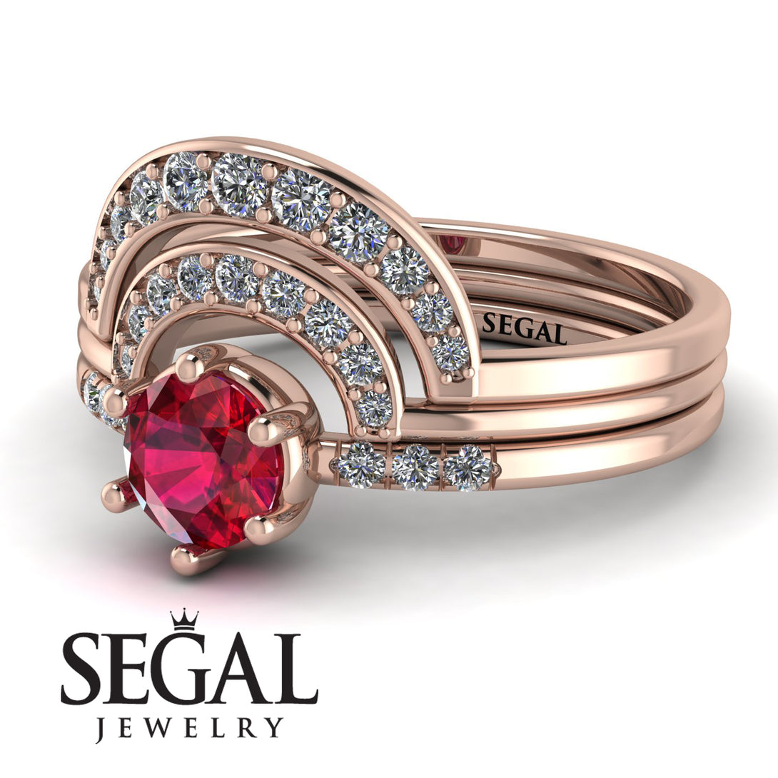 Stacking Ruby Bridal Set - Mckenzie No. 11