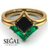 Stacking Princess Black Diamond Ring - Elise No. 22