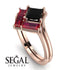Stacking Princess Black Diamond Ring - Elise No. 53