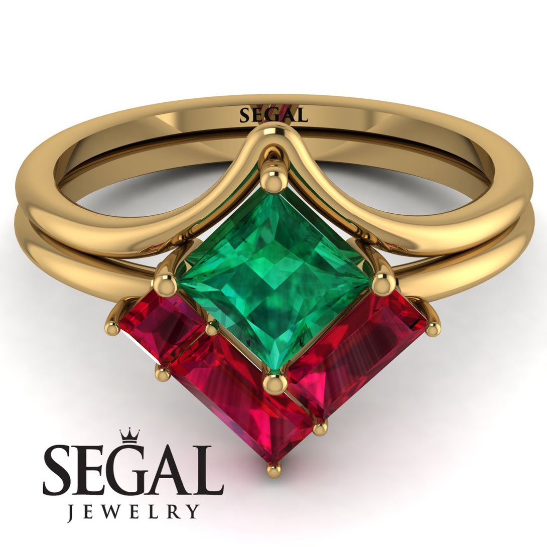 Stacking Princess Emerald Ring - Elise No. 49