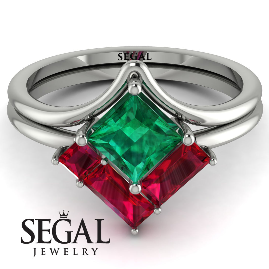 Stacking Princess Emerald Ring - Elise No. 51