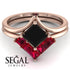 Stacking Princess Black Diamond Ring - Elise No. 53 image 2