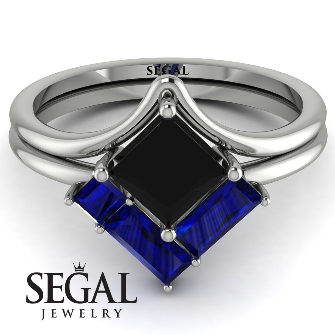 Stacking Princess Black Diamond Ring - Elise No. 69