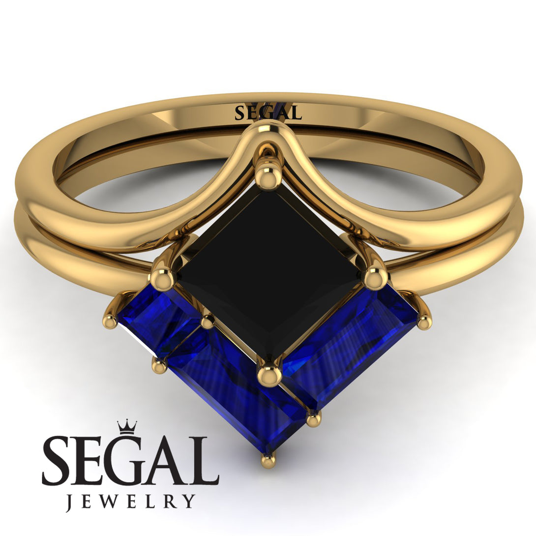 Stacking Princess Black Diamond Ring - Elise No. 67