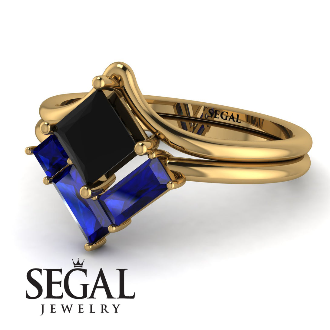 Stacking Princess Black Diamond Ring - Elise No. 67