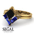 Stacking Princess Black Diamond Ring - Elise No. 67
