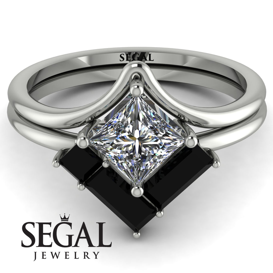 Stacking Princess Cut Diamond Wedding Ring Set - Elise No. 33