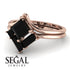 Stacking Princess Black Diamond Ring - Elise No. 38