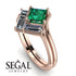 Stacking Princess Emerald Ring - Elise No. 5