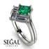 Stacking Princess Emerald Ring - Elise No. 6