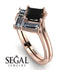 Stacking Princess Black Diamond Ring - Elise No. 8