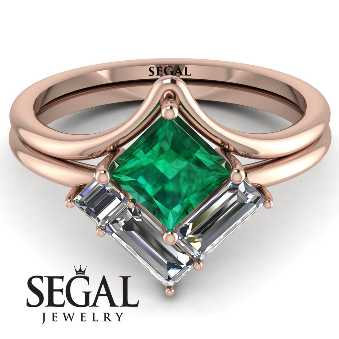 Stacking Princess Emerald Ring - Elise No. 5
