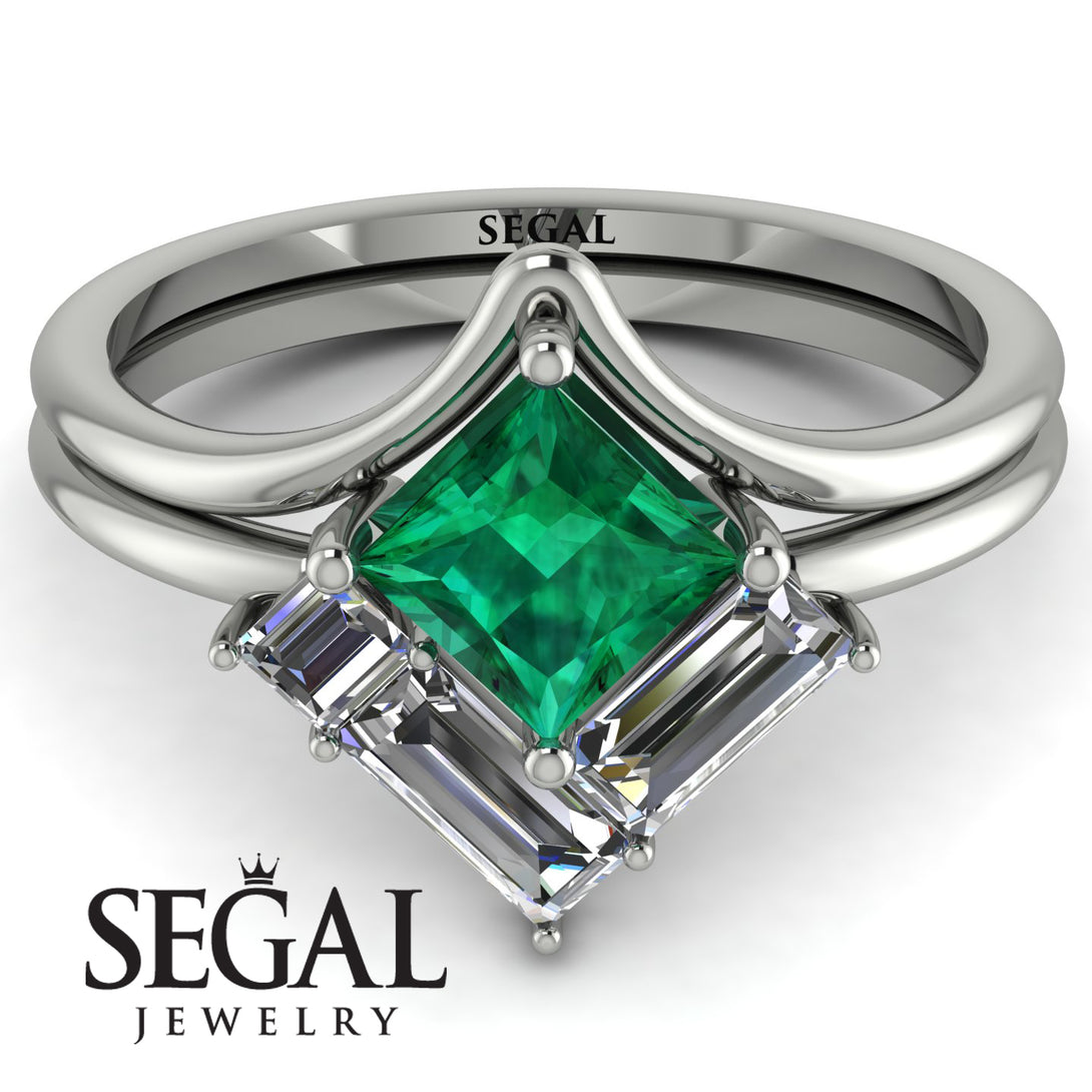 Stacking Princess Emerald Ring - Elise No. 6