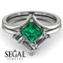Stacking Princess Emerald Ring - Elise No. 6