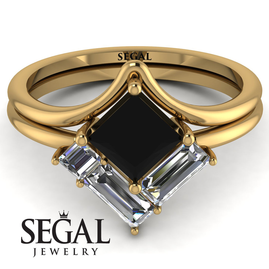 Stacking Princess Black Diamond Ring - Elise No. 7