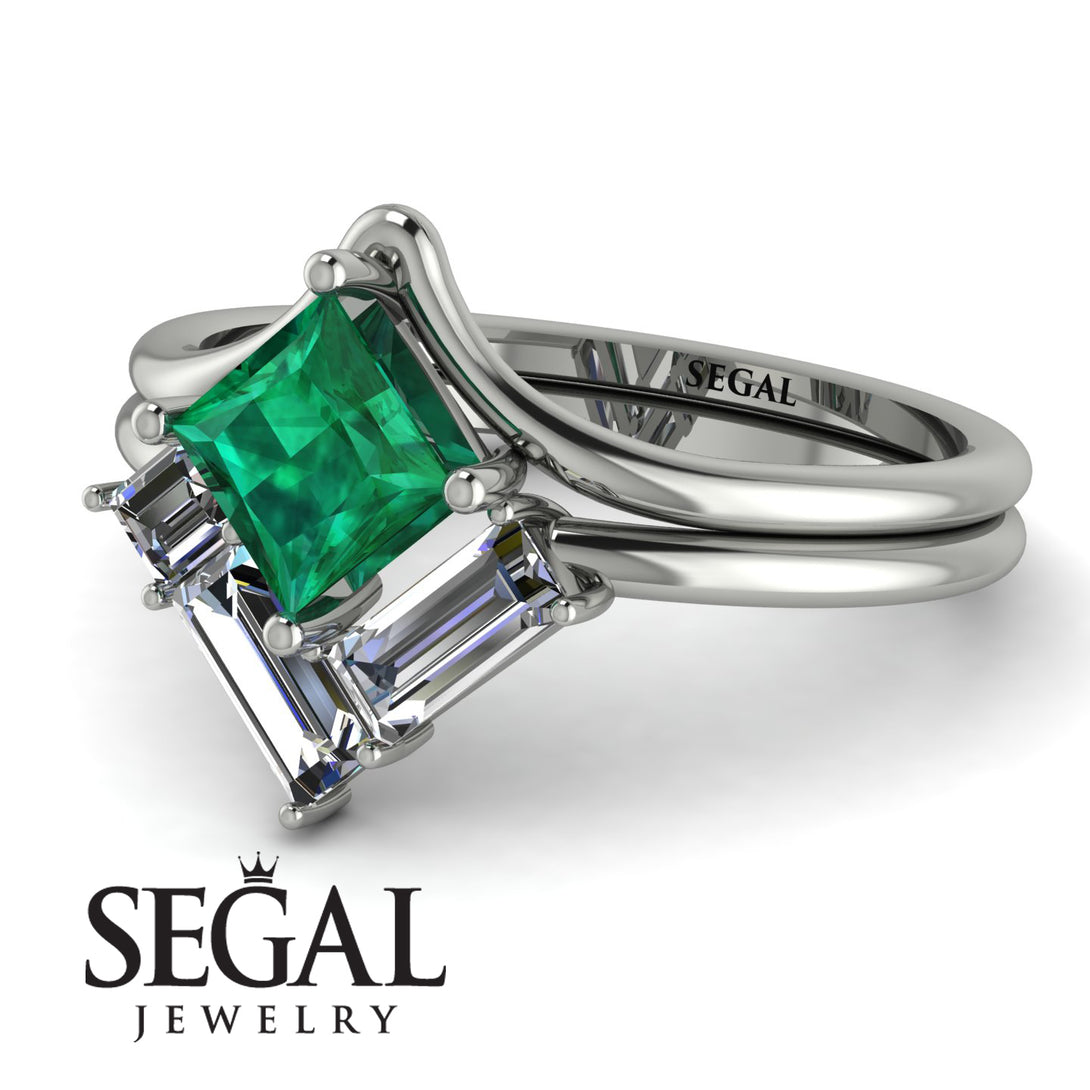 Stacking Princess Emerald Ring - Elise No. 6