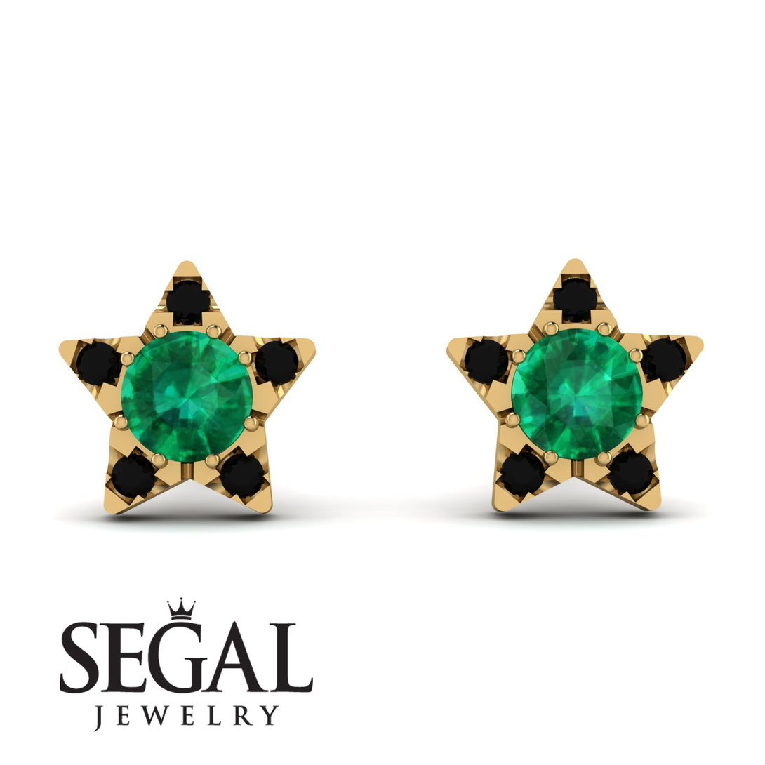 Star Halo Emerald Earrings - Zelda No. 34