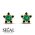 Star Halo Emerald Earrings - Zelda No. 34