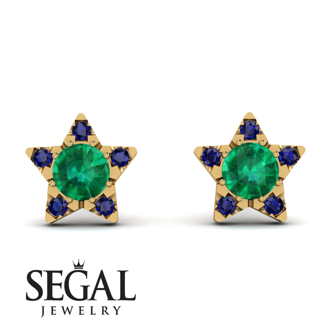 Star Halo Emerald Earrings - Zelda No. 64
