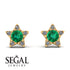 Star Halo Emerald Earrings - Zelda No. 4