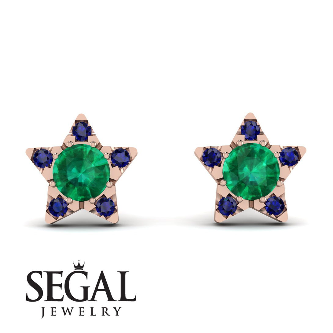 Star Halo Emerald Earrings - Zelda No. 65