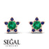 Star Halo Emerald Earrings - Zelda No. 65