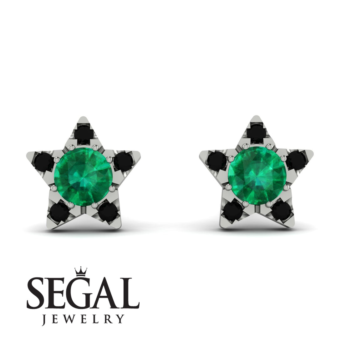 Star Halo Emerald Earrings - Zelda No. 36